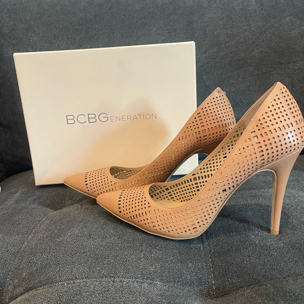 BCBGeneration laser cut toe heels